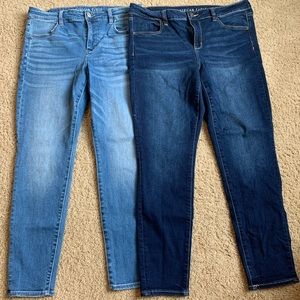 TWO pairs AE jeggings size 16